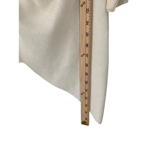 1.STATE Sylvia Ribbed Soft Knit Twist Back Sweater Womens Small Ivory Oversized - Picture 8 of 10